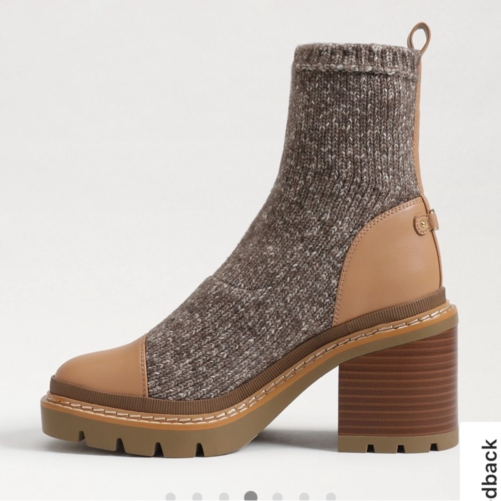 NIB Sam Edelman ROZANNA KNIT BOOTIE in Cloud Knit Sz 9‎